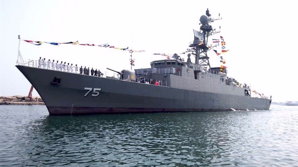 Le navire de guerre iranien Dena. ©Tasnim News